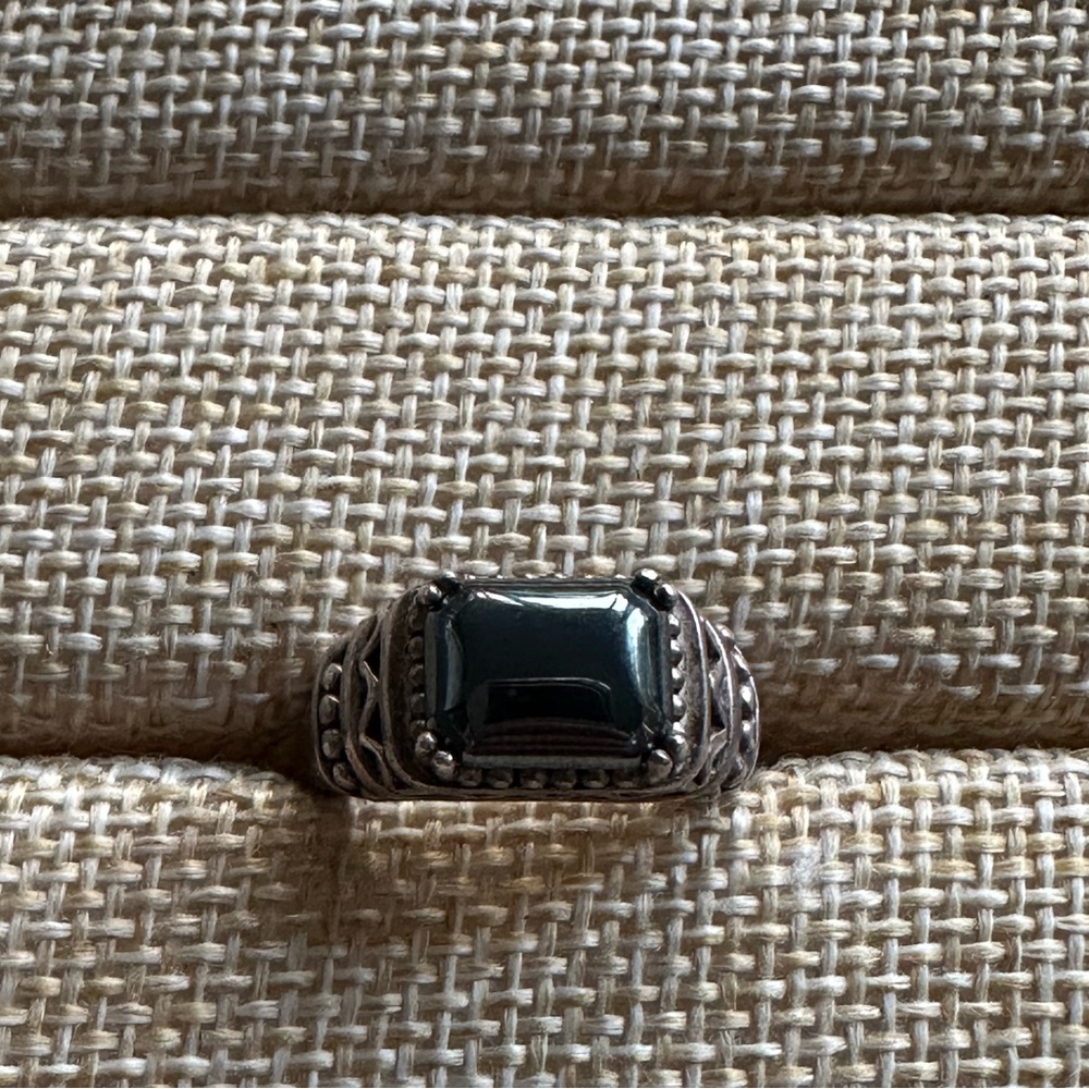 925 Hematite Ring - image 1